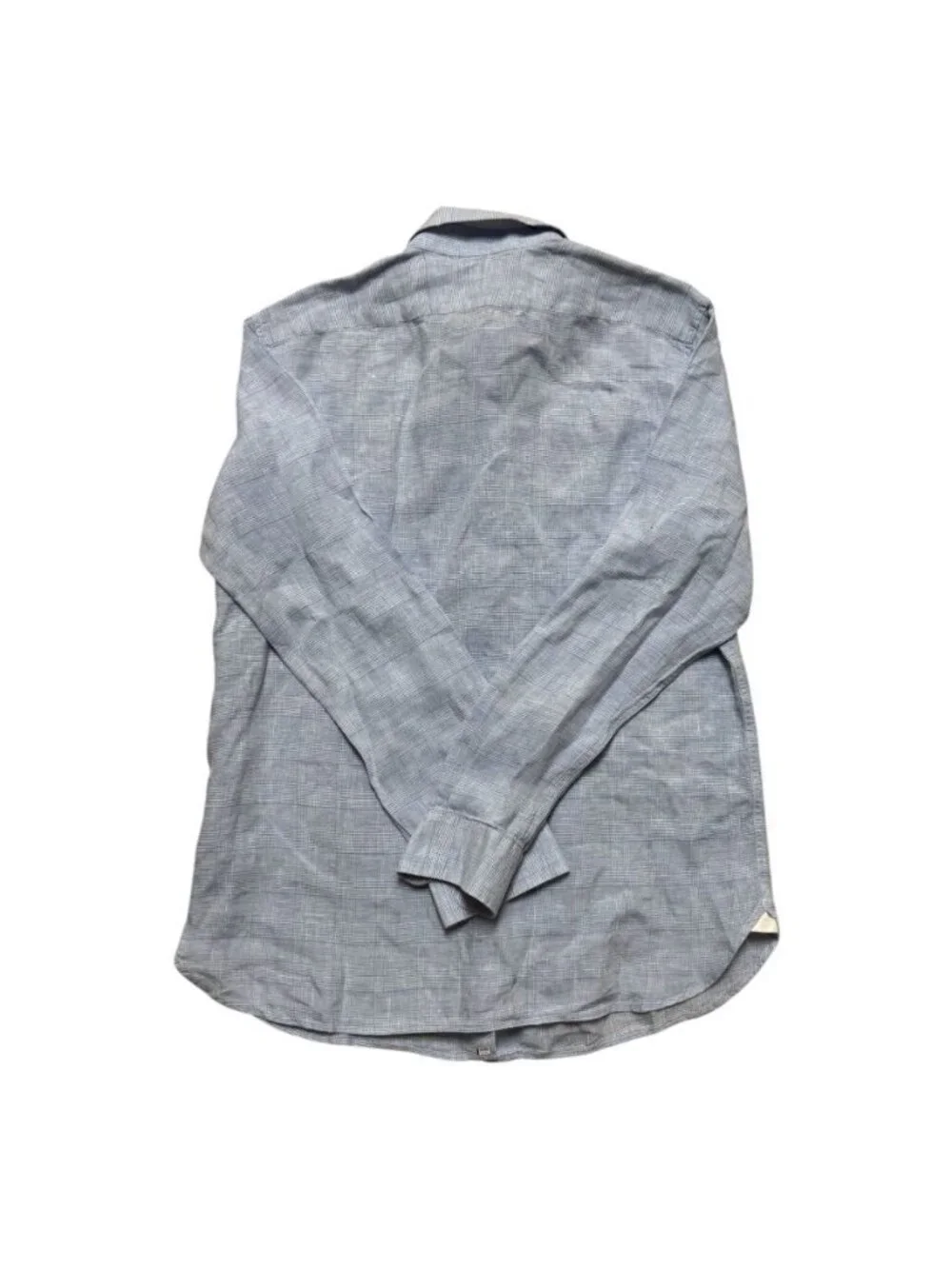 Banana Republic Tailored Slim Fit Linen Shirt Mens Large Blue Button Front